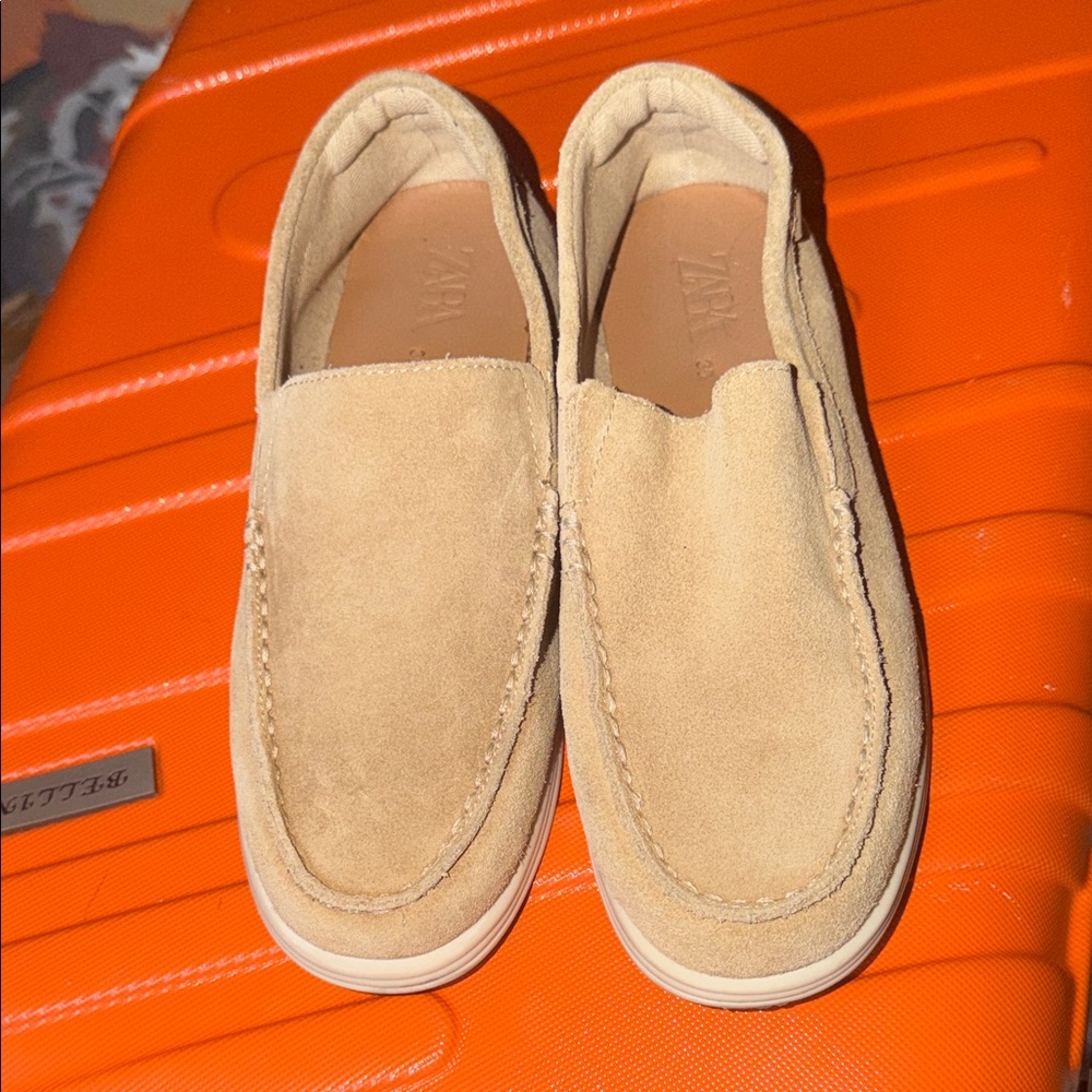 Zara Beige Suede Men's Slip-Ons